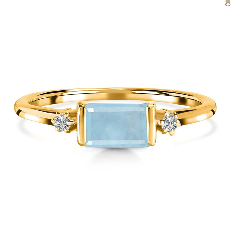 Aquamarine & White Topaz Ring AQM-RR-135.