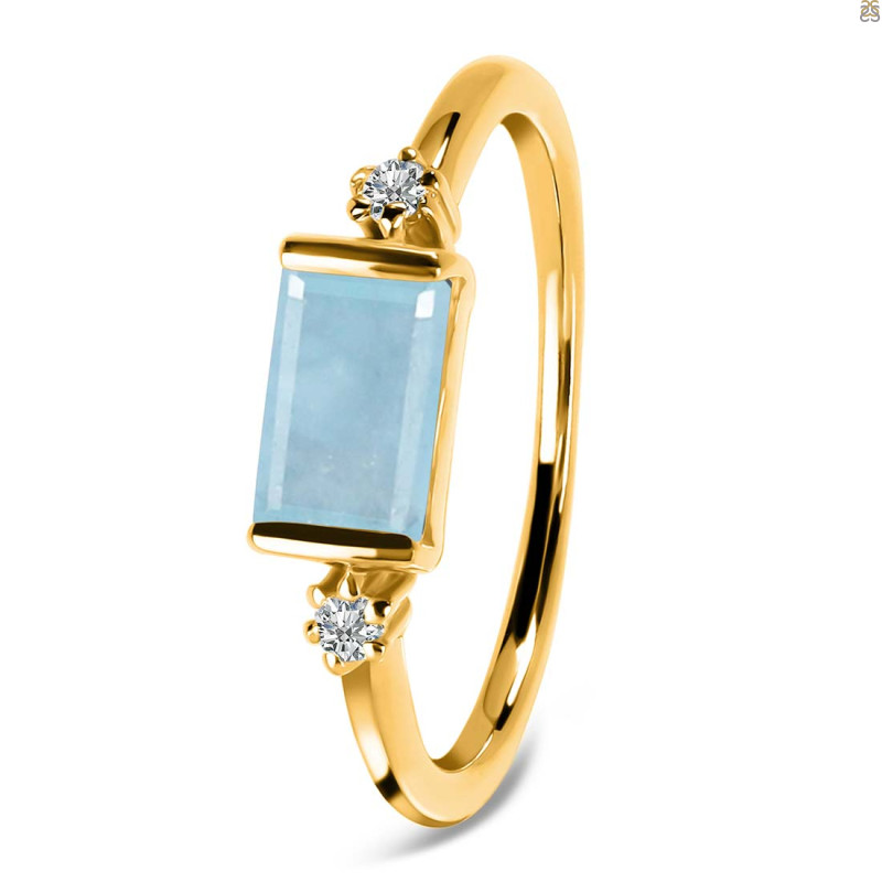 Aquamarine & White Topaz Ring AQM-RR-135.