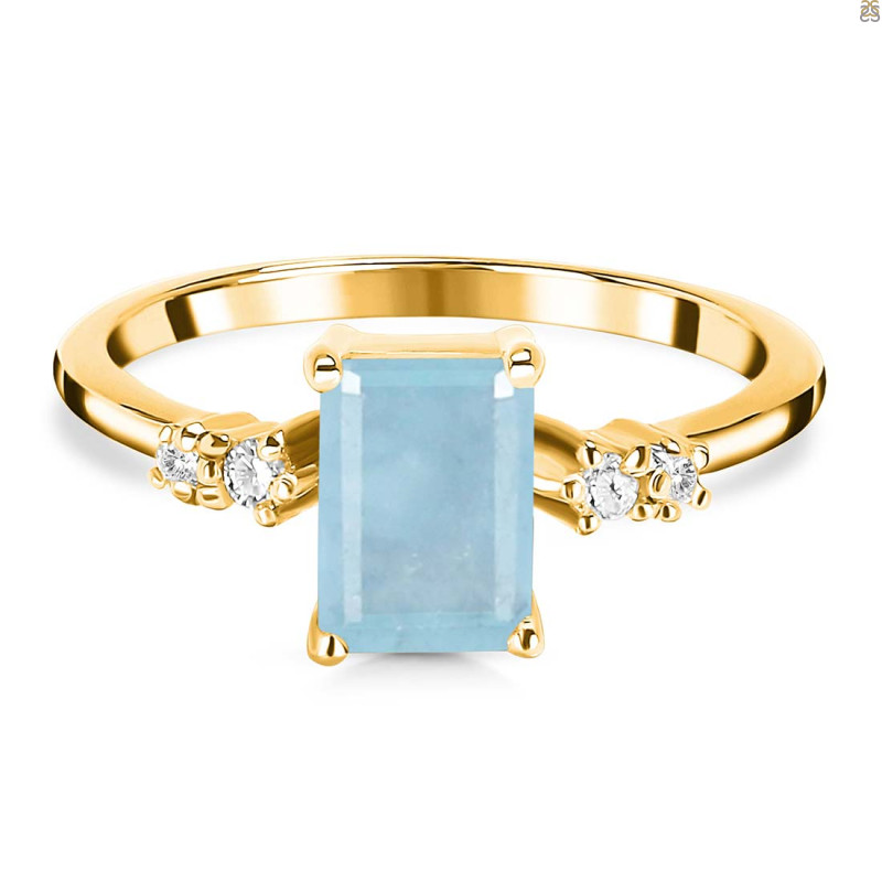 Aquamarine & White Topaz Ring AQM-RR-139.