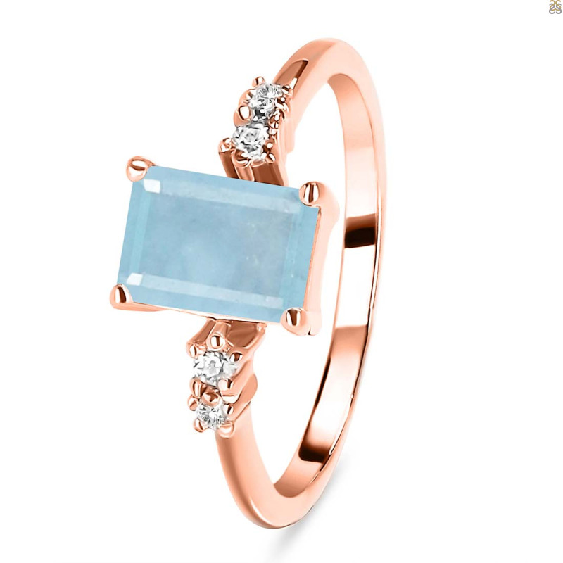 Aquamarine & White Topaz Ring AQM-RR-139.