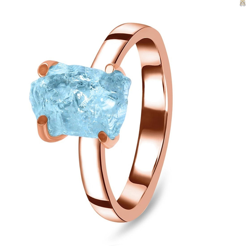 Aquamarine Raw Crystal Ring  AQM-RR-200.