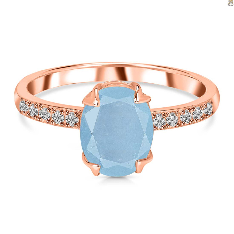 Aquamarine & White Topaz Ring AQM-RR-207.