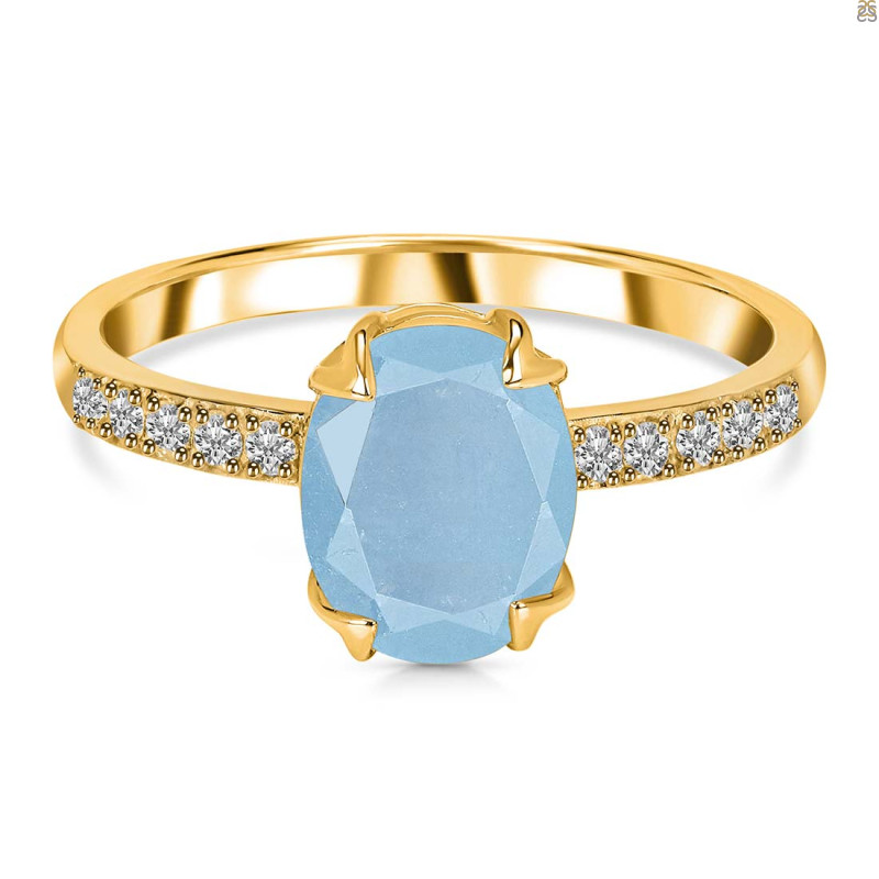 Aquamarine & White Topaz Ring AQM-RR-207.
