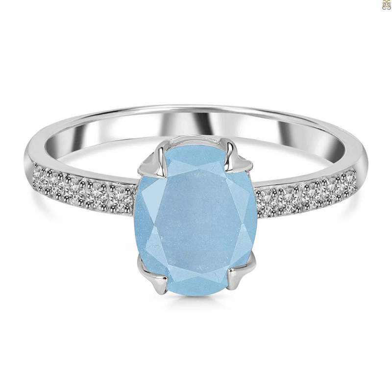 Aquamarine & White Topaz Ring AQM-RR-207.