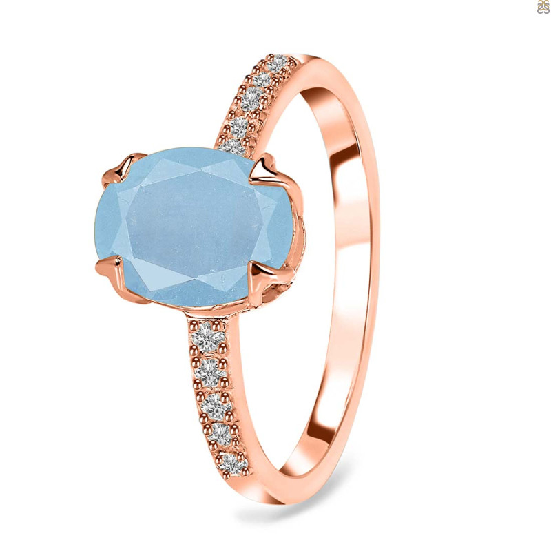 Aquamarine & White Topaz Ring AQM-RR-207.