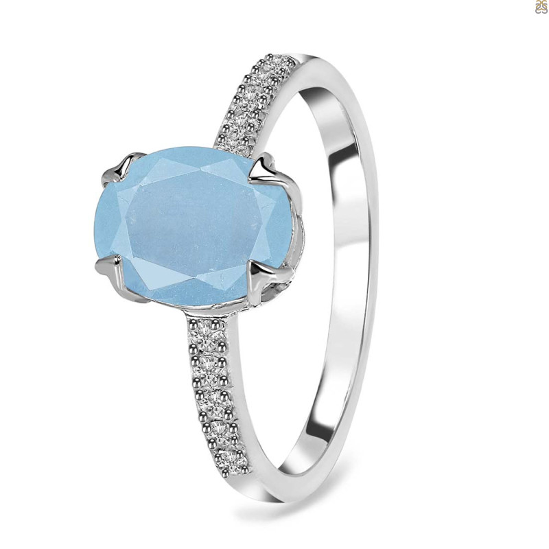 Aquamarine & White Topaz Ring AQM-RR-207.