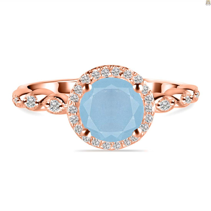 Aquamarine & White Topaz Ring AQM-RR-267.