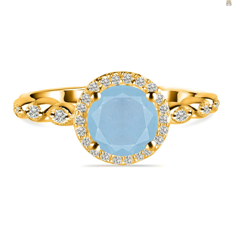 Aquamarine & White Topaz Ring AQM-RR-267.