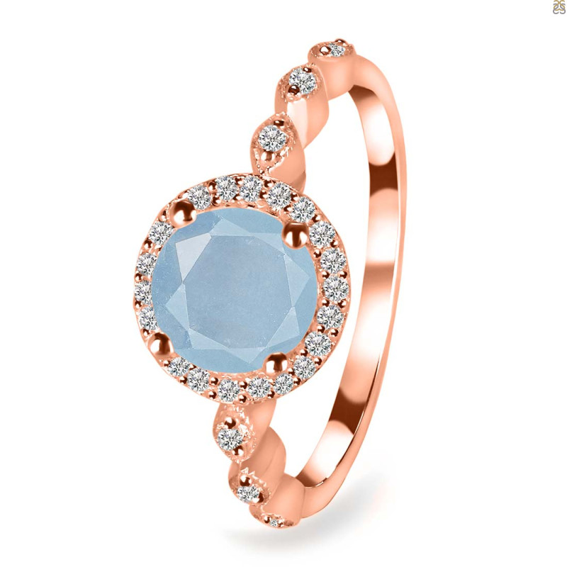 Aquamarine & White Topaz Ring AQM-RR-267.