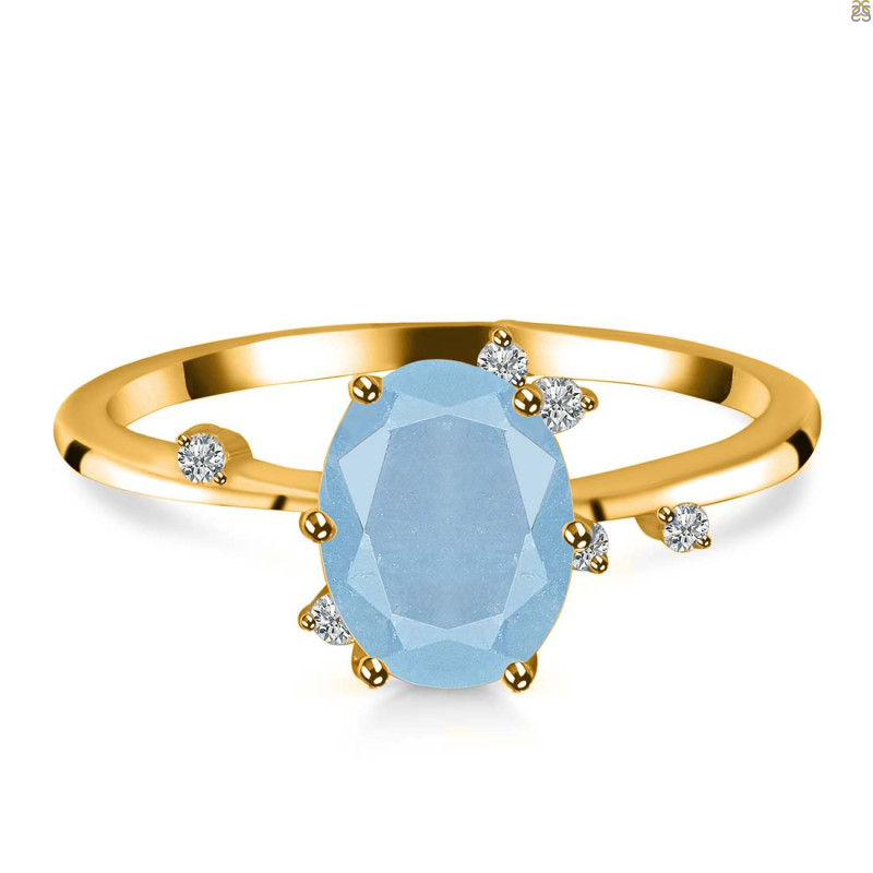 Aquamarine & White Topaz Ring AQM-RR-318.