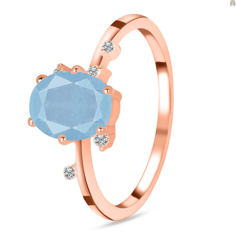 Aquamarine & White Topaz Ring AQM-RR-318.