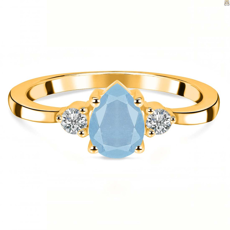 Aquamarine & White Topaz Ring AQM-RR-335.