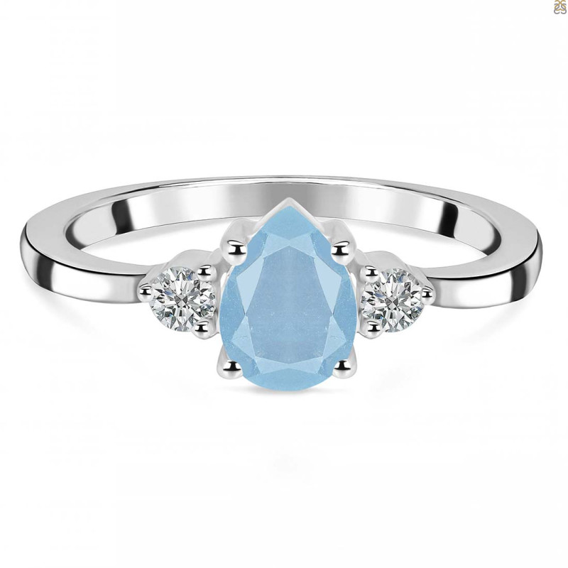 Aquamarine & White Topaz Ring AQM-RR-335.