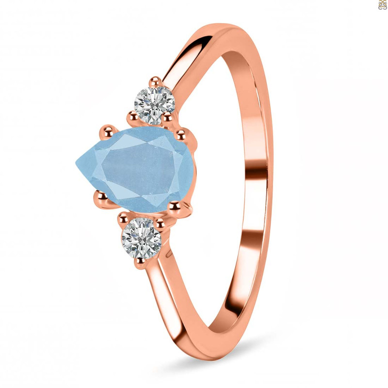 Aquamarine & White Topaz Ring AQM-RR-335.