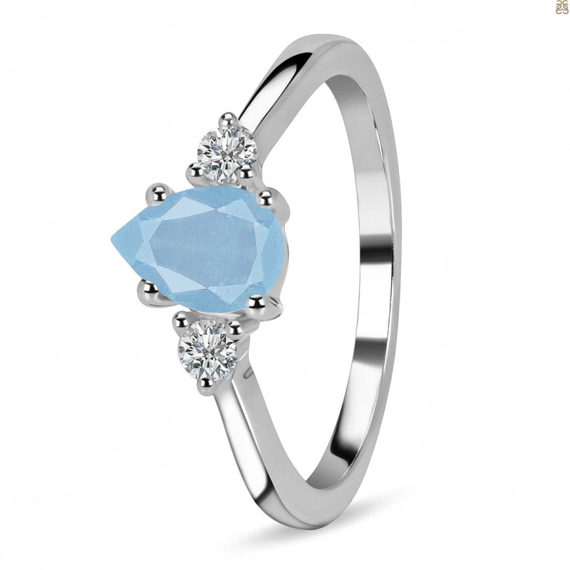 Aquamarine & White Topaz Ring