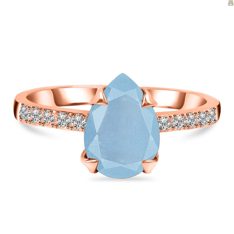Aquamarine & White Topaz Ring AQM-RR-344A.