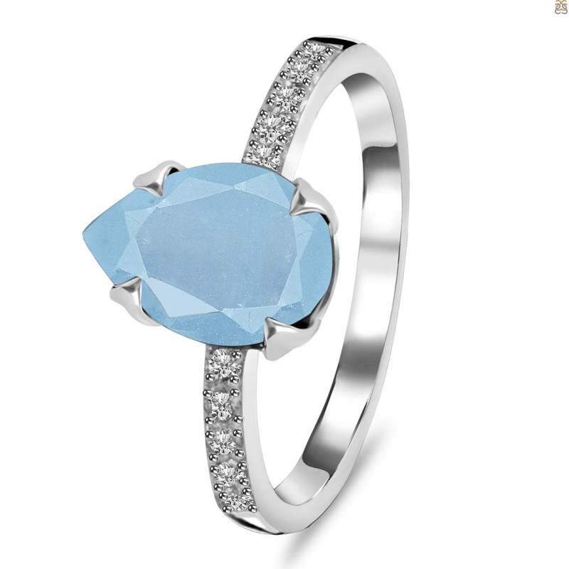 Aquamarine & White Topaz Ring