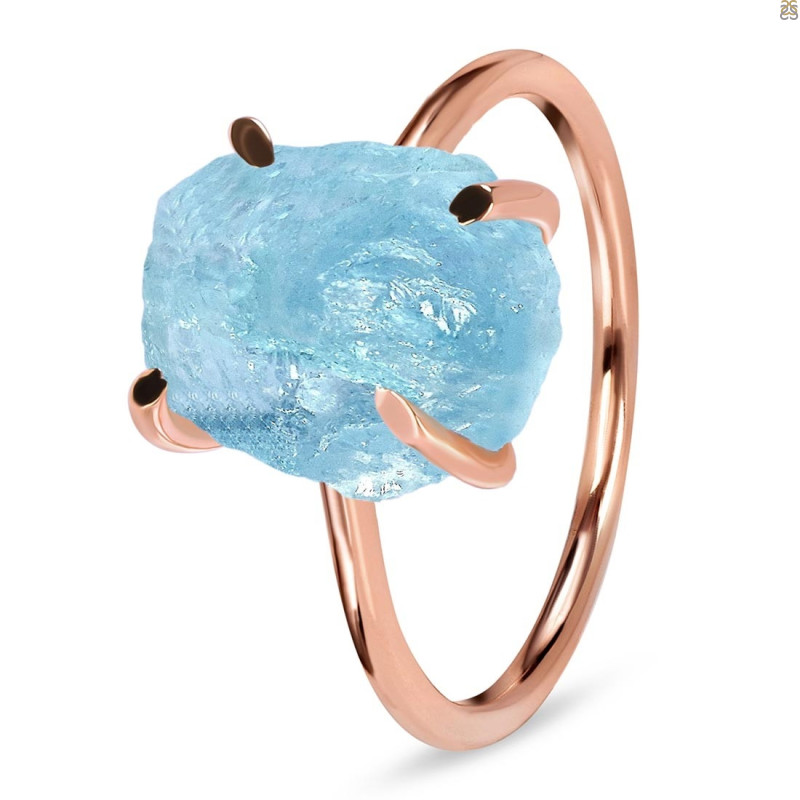 Aquamarine Raw Crystal Ring AQM-RR-350.