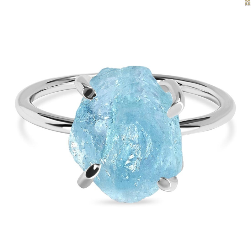Aquamarine Raw Crystal Ring AQM-RR-350.
