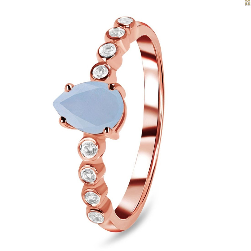 Aquamarine & White Topaz Ring AQM-RR-419D.