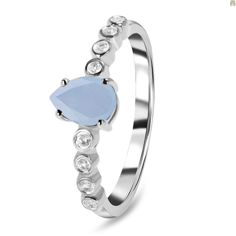 Aquamarine & White Topaz Ring