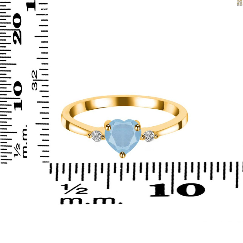 Aquamarine & White Topaz Ring AQM-RR-425.