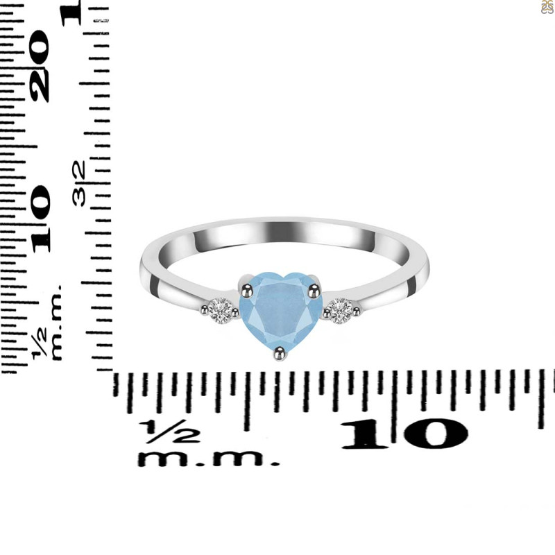 Aquamarine & White Topaz Ring AQM-RR-425.