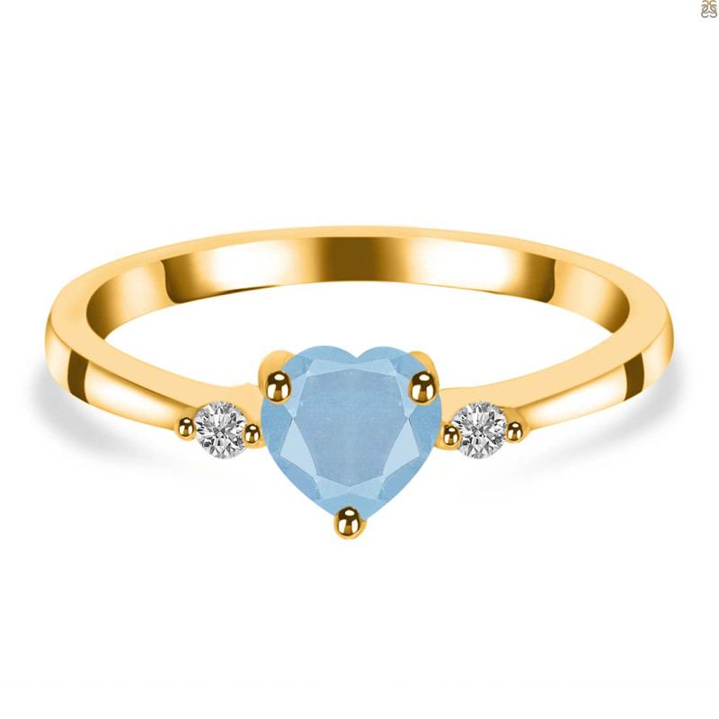 Aquamarine & White Topaz Ring AQM-RR-425.