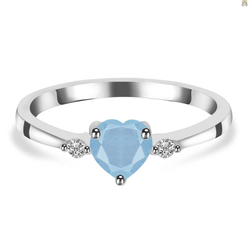 Aquamarine & White Topaz Ring AQM-RR-425.