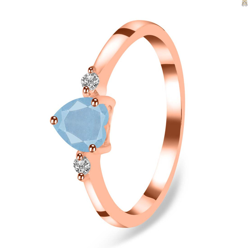 Aquamarine & White Topaz Ring AQM-RR-425.