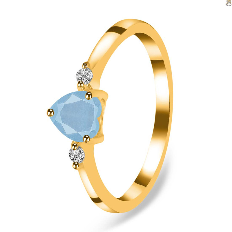 Aquamarine & White Topaz Ring AQM-RR-425.