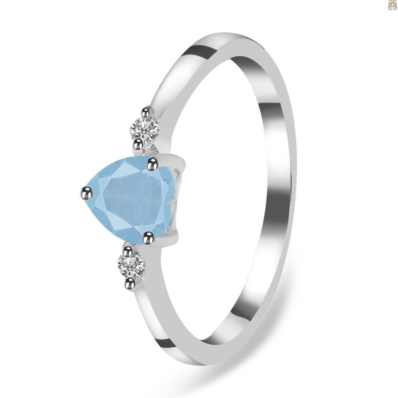 Aquamarine & White Topaz Ring