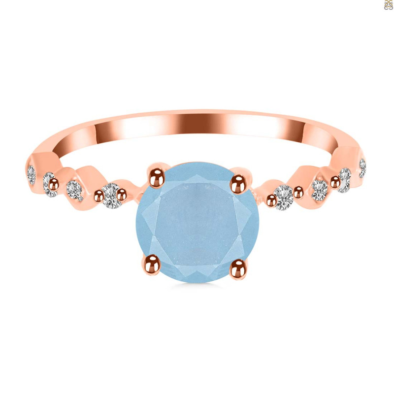 Aquamarine & White Topaz Ring AQM-RR-426.