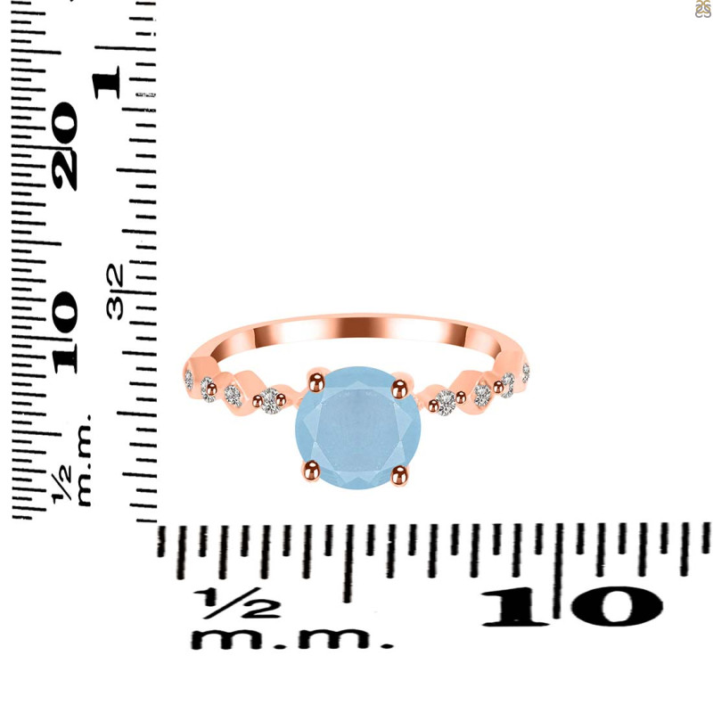 Aquamarine & White Topaz Ring AQM-RR-426.