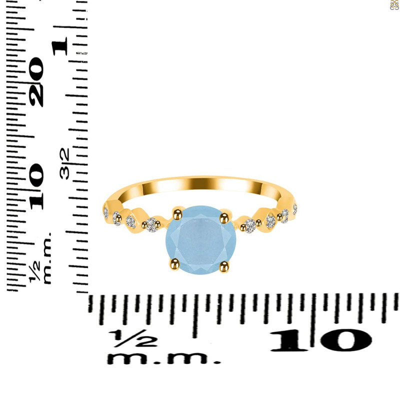 Aquamarine & White Topaz Ring AQM-RR-426.