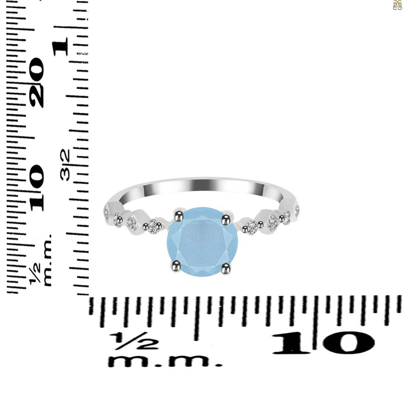 Aquamarine & White Topaz Ring AQM-RR-426.