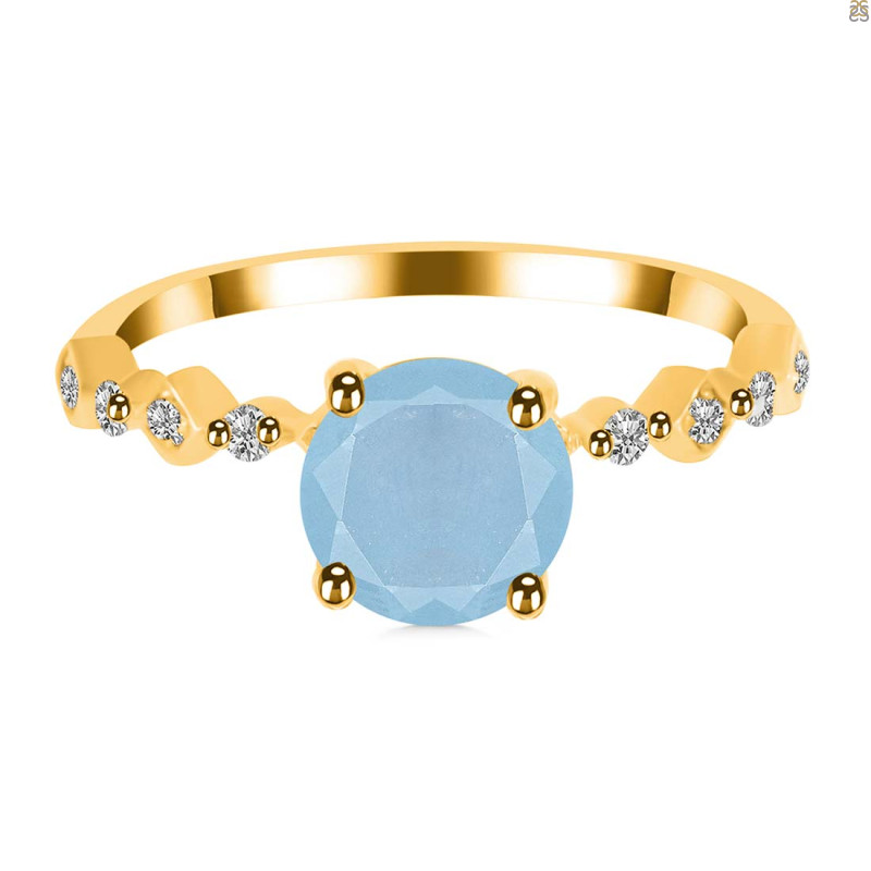 Aquamarine & White Topaz Ring AQM-RR-426.