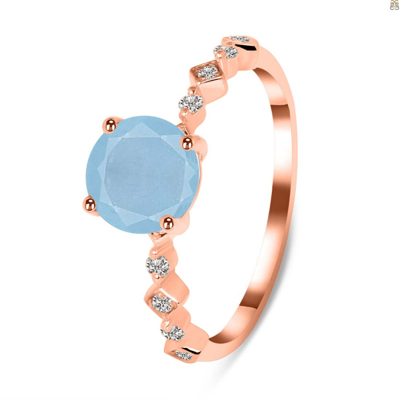 Aquamarine & White Topaz Ring AQM-RR-426.
