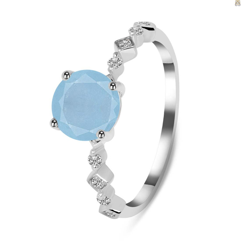 Aquamarine & White Topaz Ring