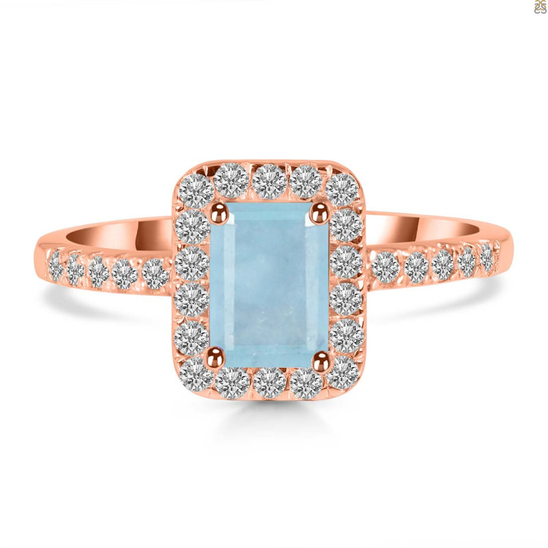 Aquamarine & White Topaz Ring AQM-RR-432.