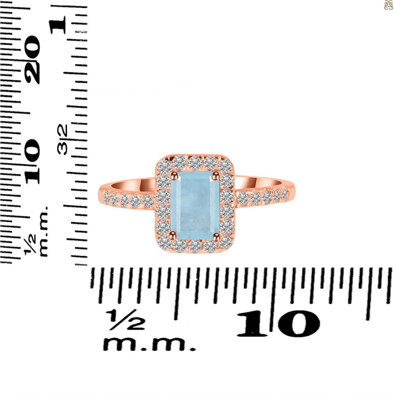 Aquamarine & White Topaz Ring AQM-RR-432.