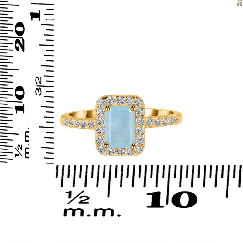Aquamarine & White Topaz Ring AQM-RR-432.