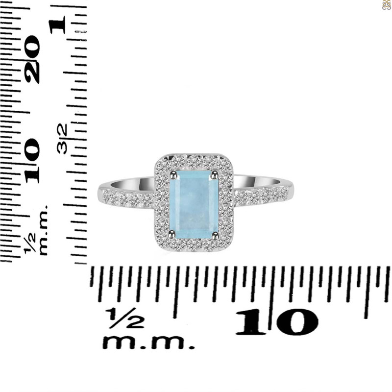 Aquamarine & White Topaz Ring AQM-RR-432.