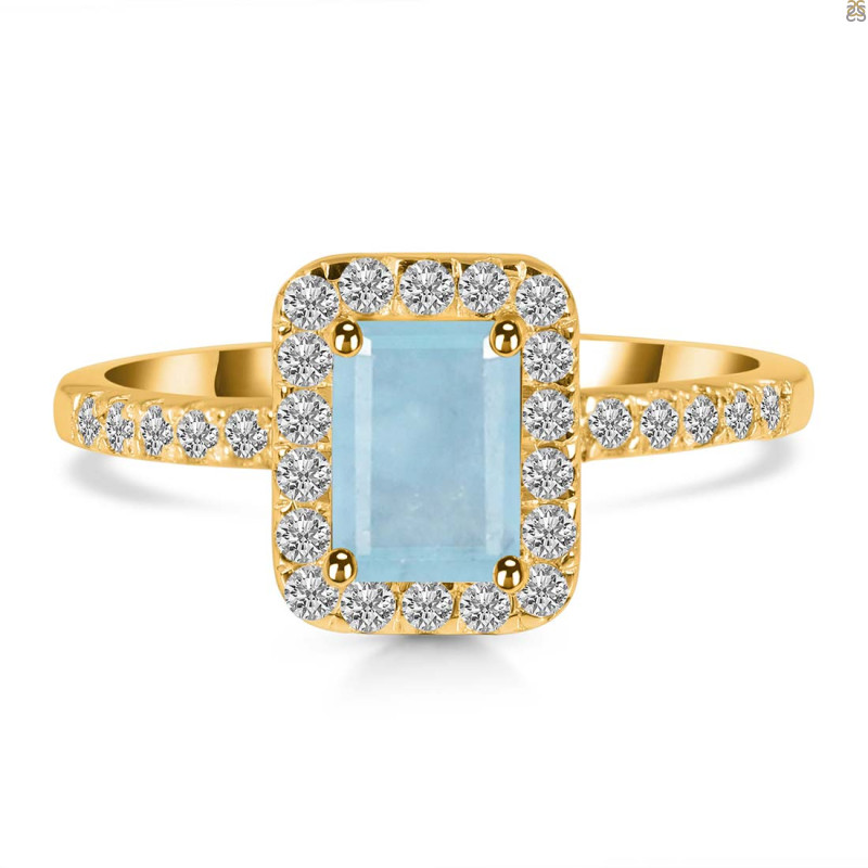 Aquamarine & White Topaz Ring AQM-RR-432.