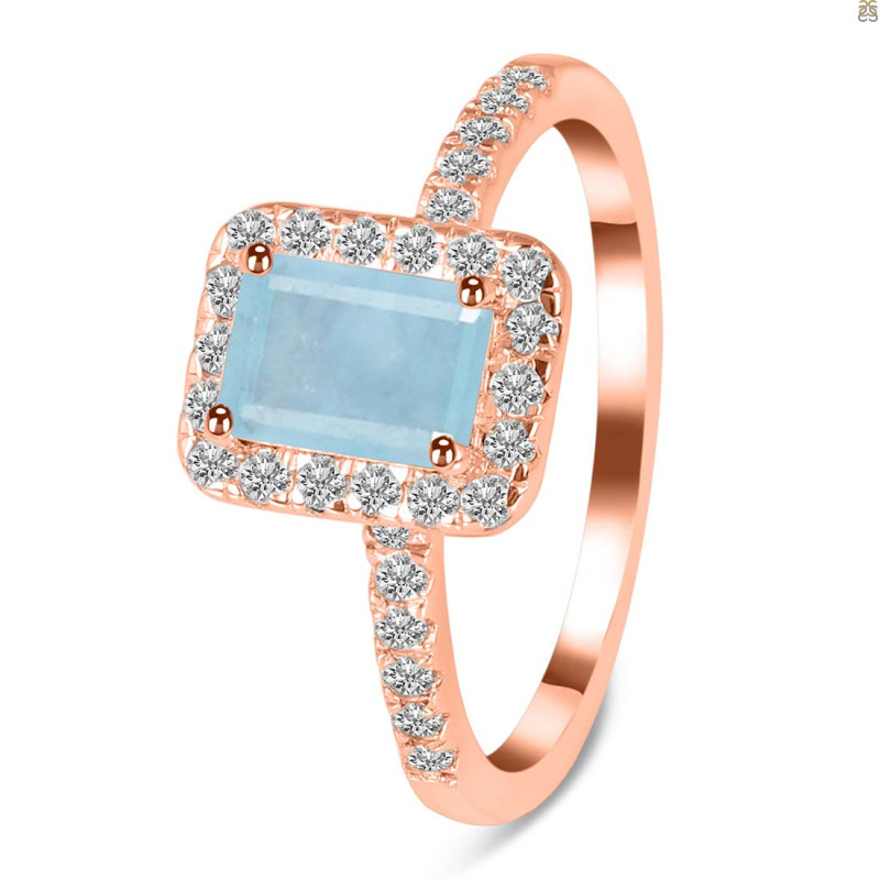 Aquamarine & White Topaz Ring AQM-RR-432.