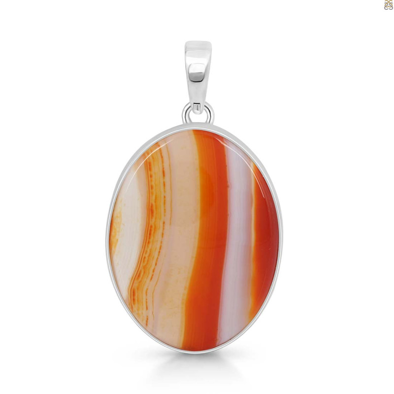 Banded Agate Pendant-SP BAG-1-26