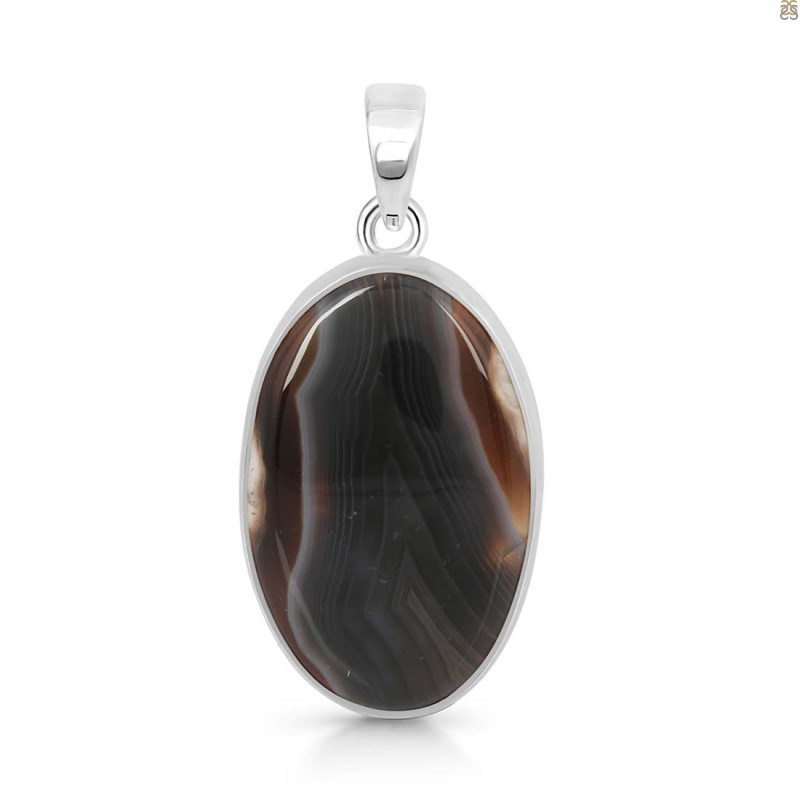 Banded Agate Pendant-SP BAG-1-49