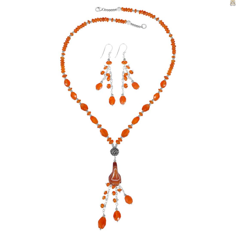 Carnelian Beaded  Jewelry Set BDD-12-1636