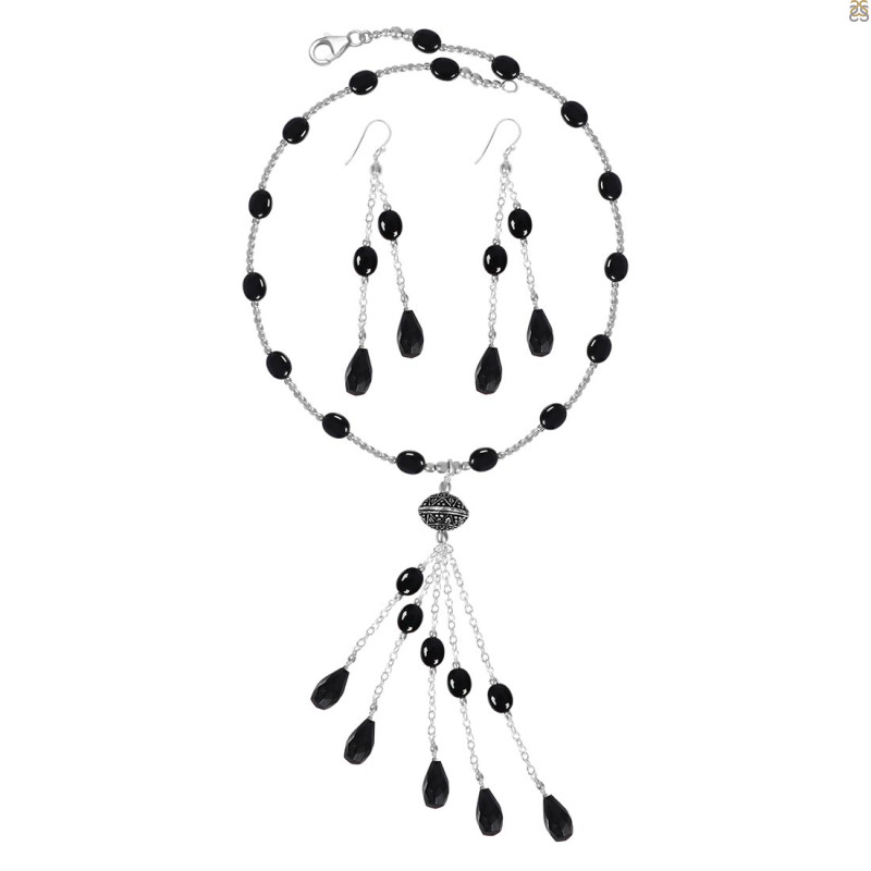 Black Spinel Beaded  Jewelry Set BDD-12-1641