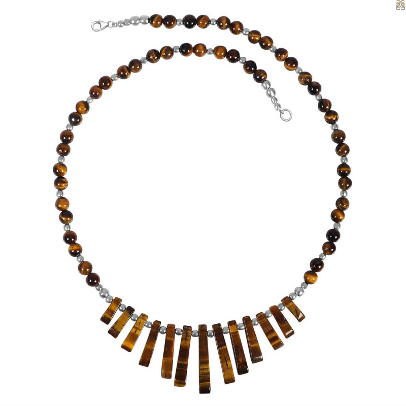 Tiger Eye Beaded Necklace BDD-12-1662